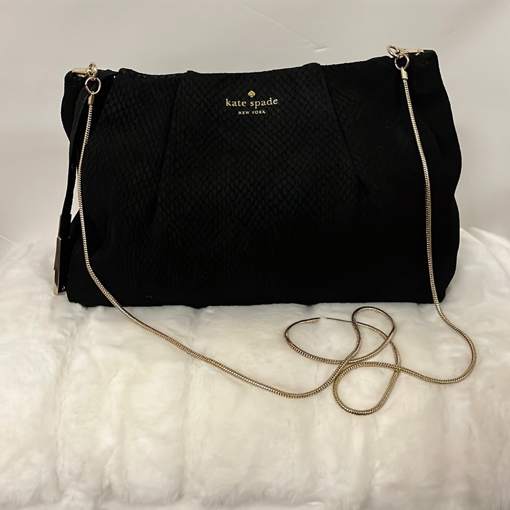 Kate spade ♠️ black genuine leather clutch